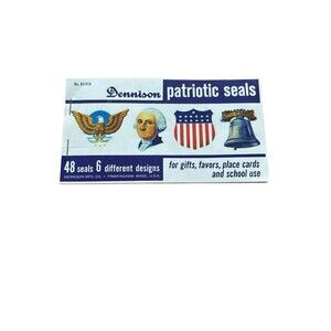 Vintage Dennison Patriotic Seals 48 Seals 6 Different Designs No. 80-918